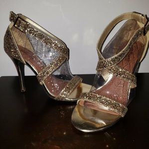 Gold Glitter Dollhouse Heels